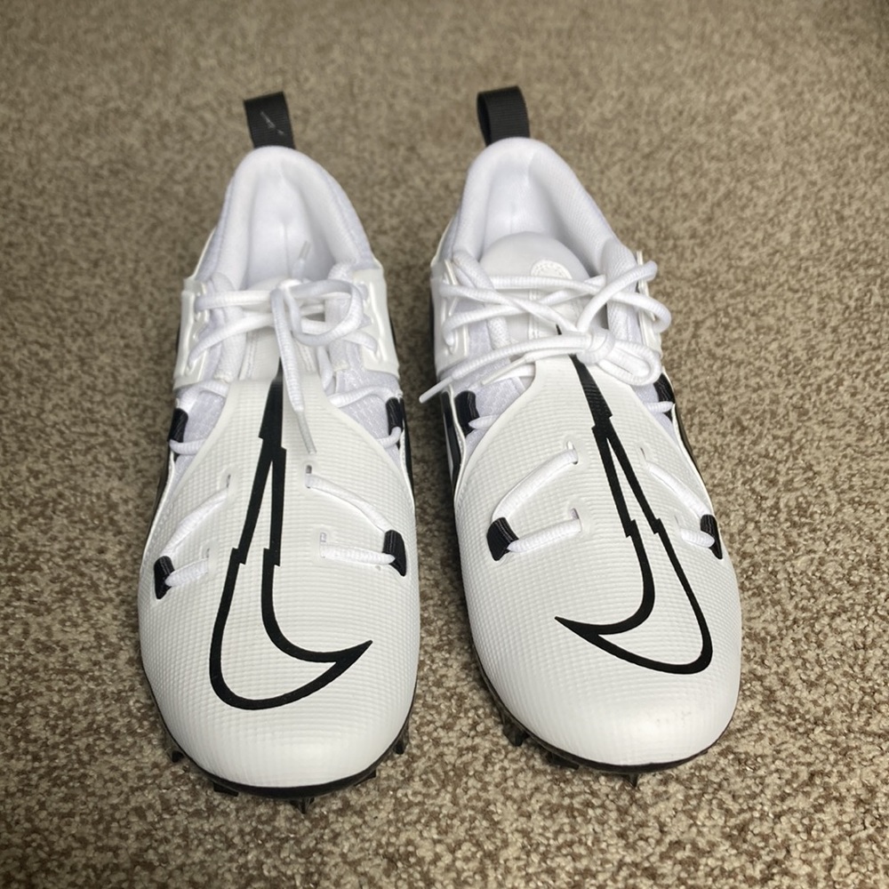 Men’s NIKE Alpha Menace White & Black Football Linemen Cleats - Size 13